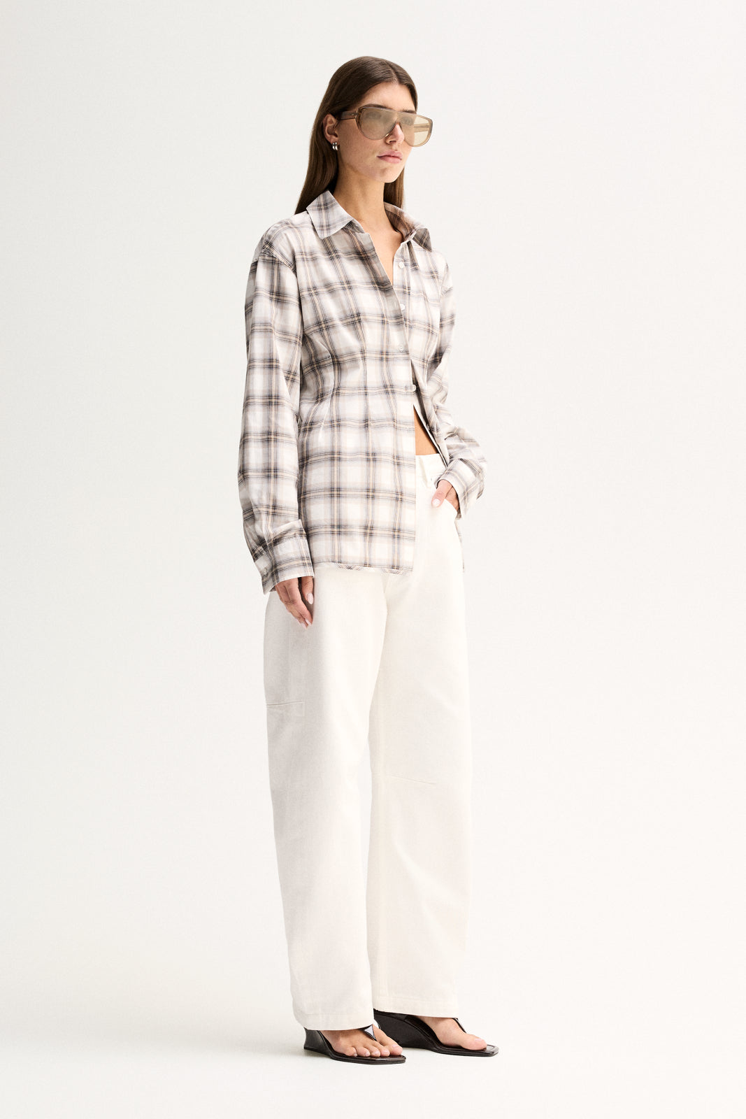 Heather Shirt - White Check