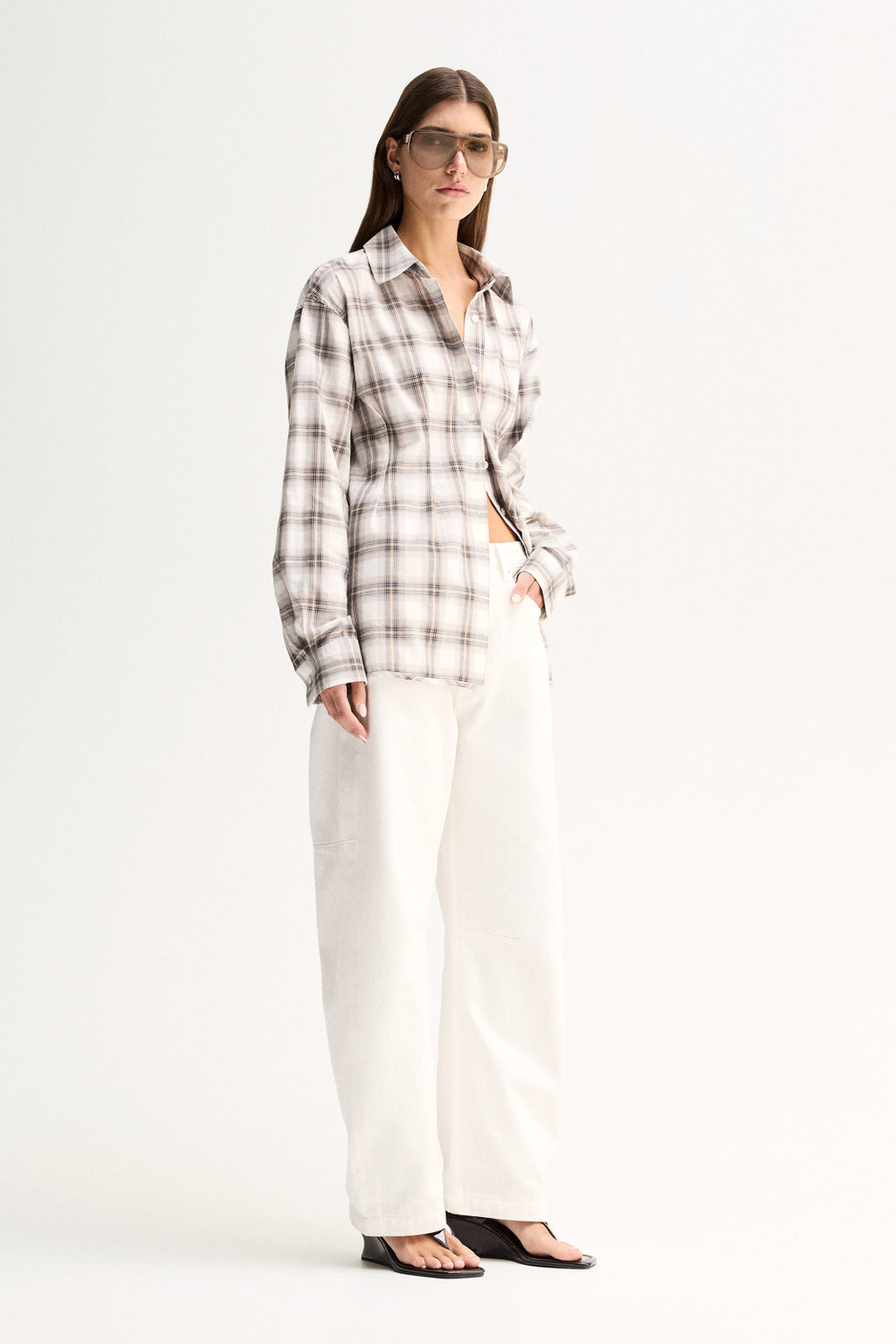 Heather Shirt - White Check