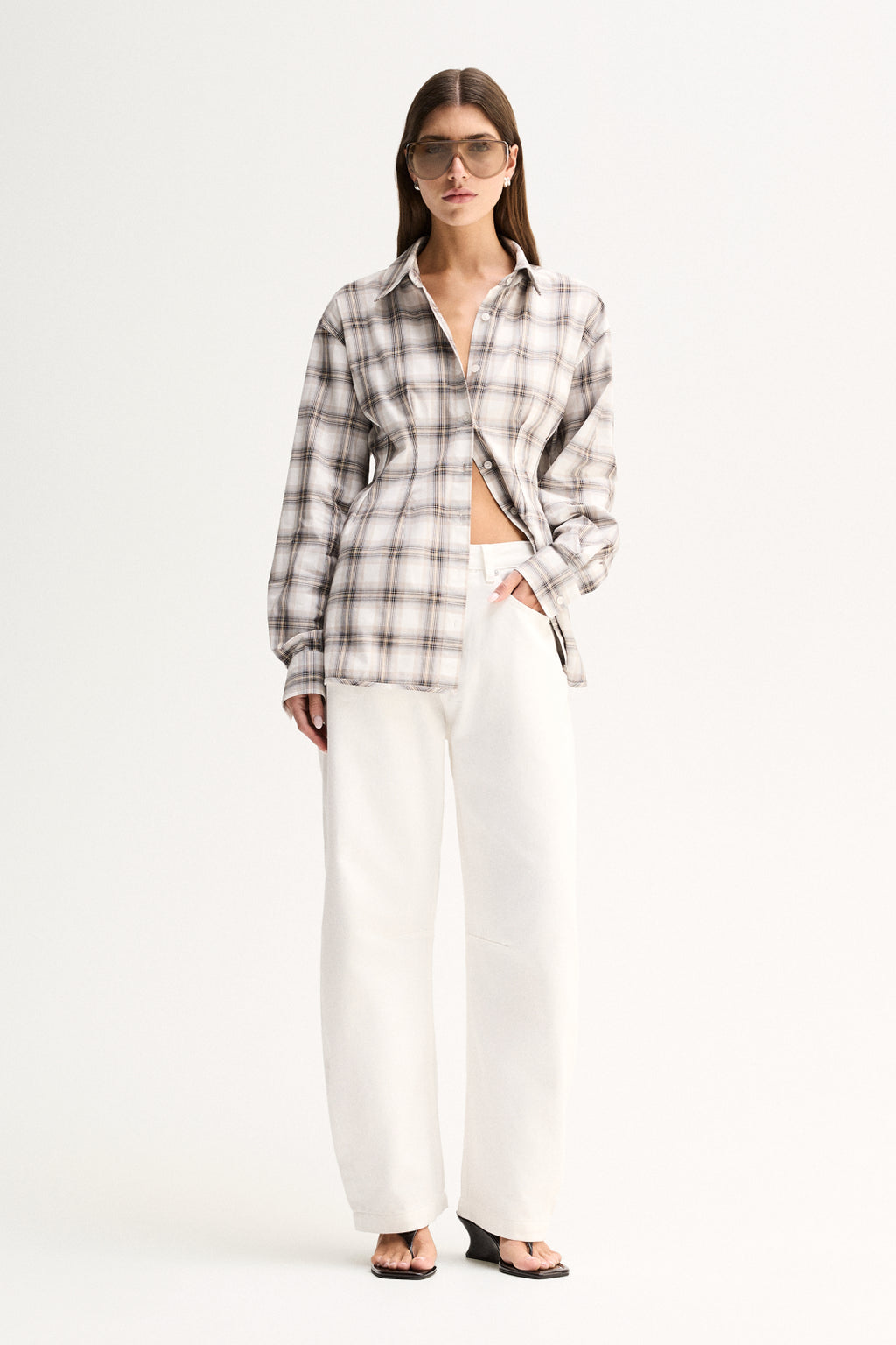 Heather Shirt - White Check