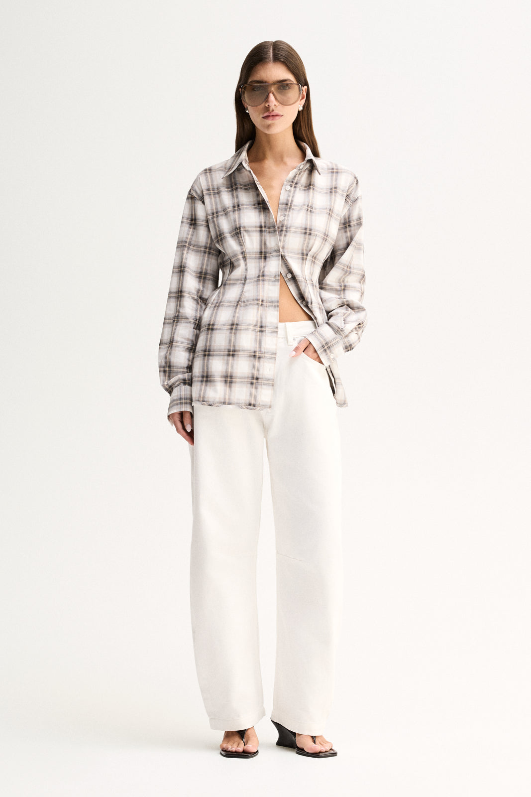 Heather Shirt - White Check