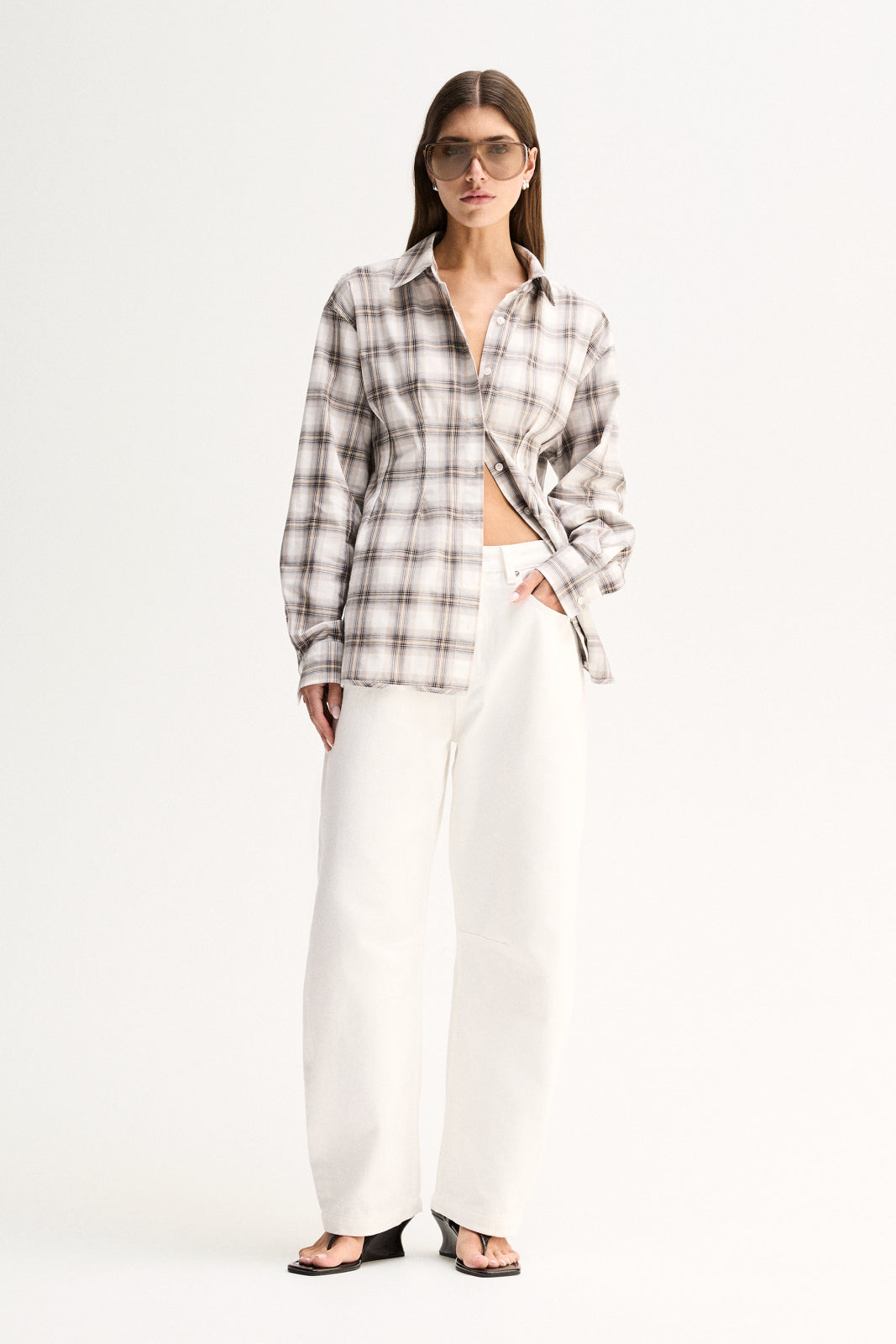 Heather Shirt - White Check