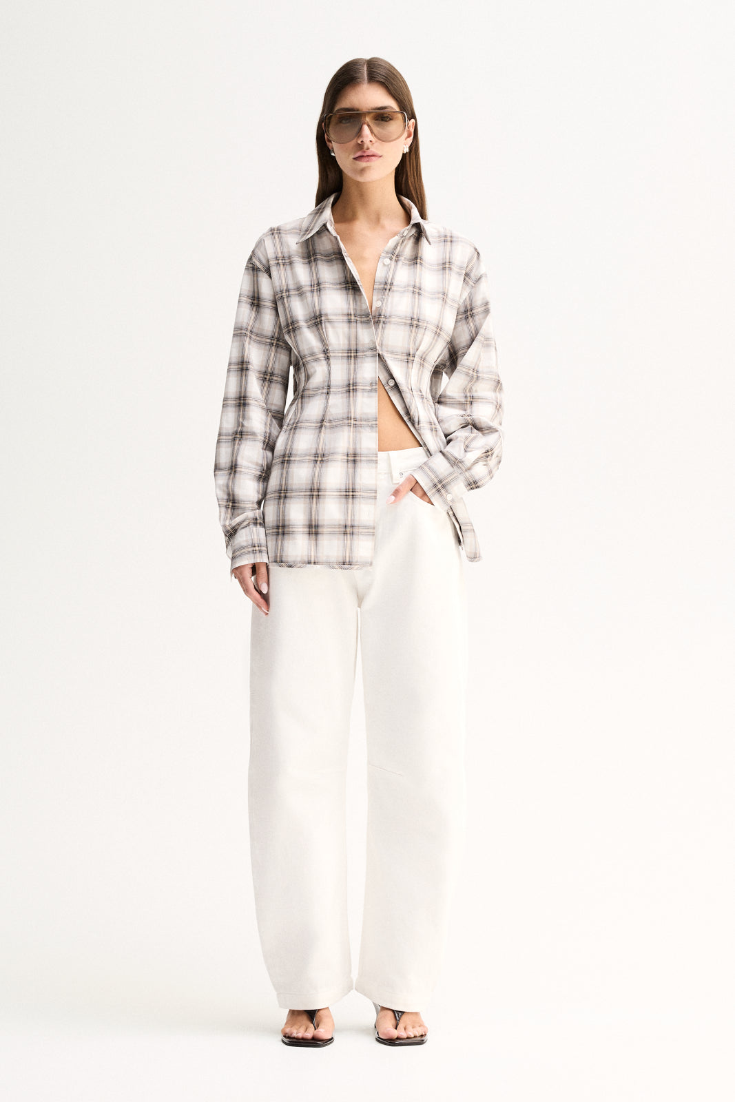 Heather Shirt - White Check
