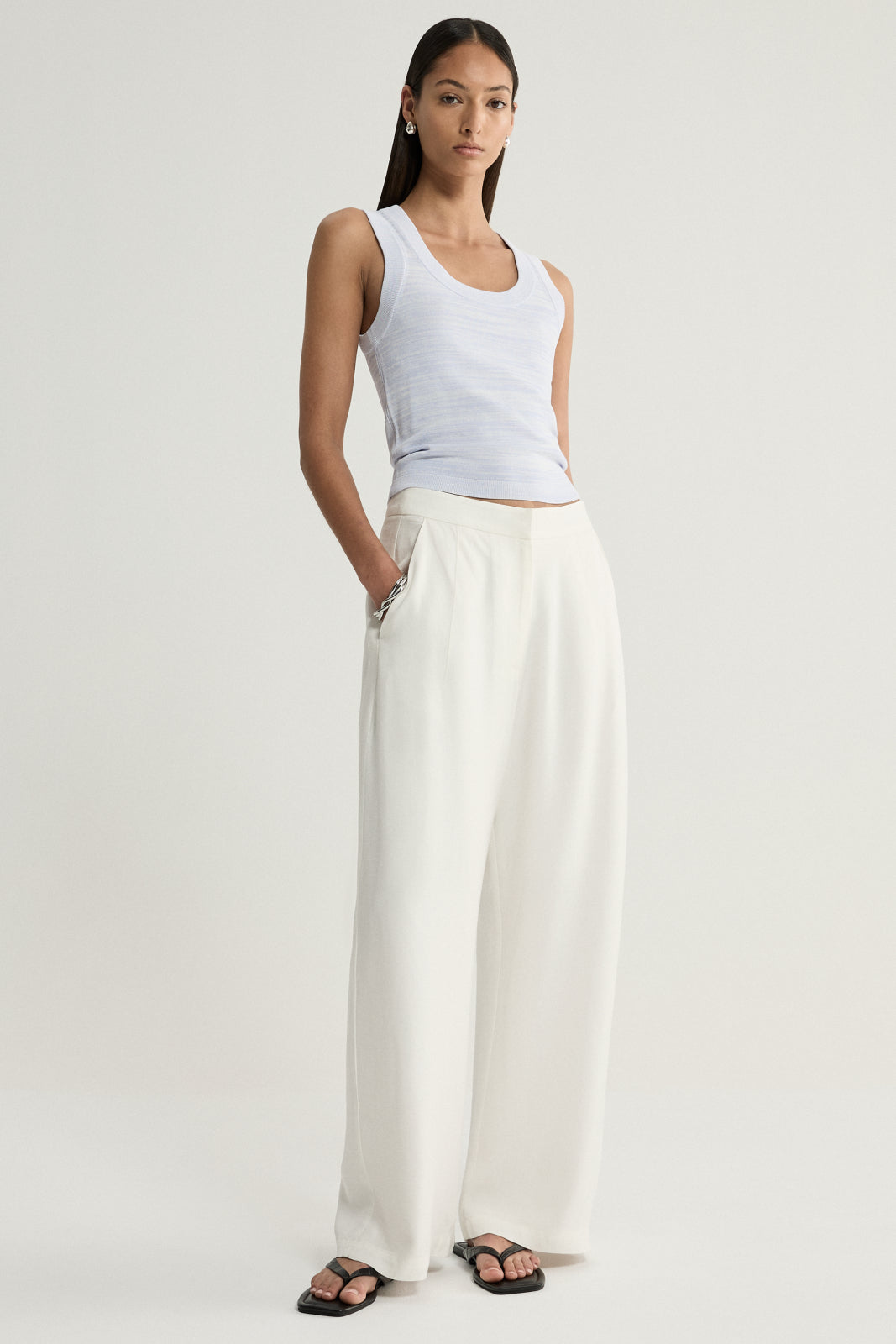 Celia Knit Top - Pale Blue Marle