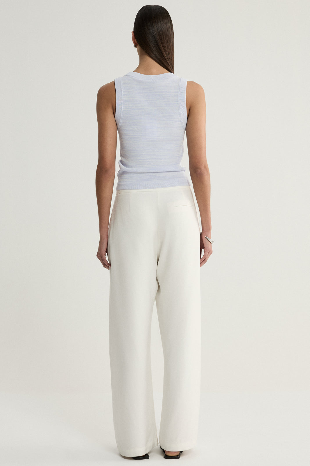 Celia Knit Top - Pale Blue Marle