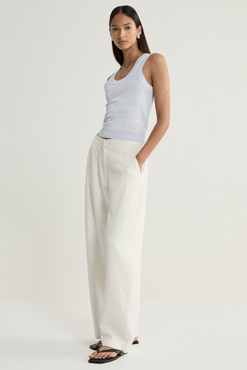 Celia Knit Top - Pale Blue Marle