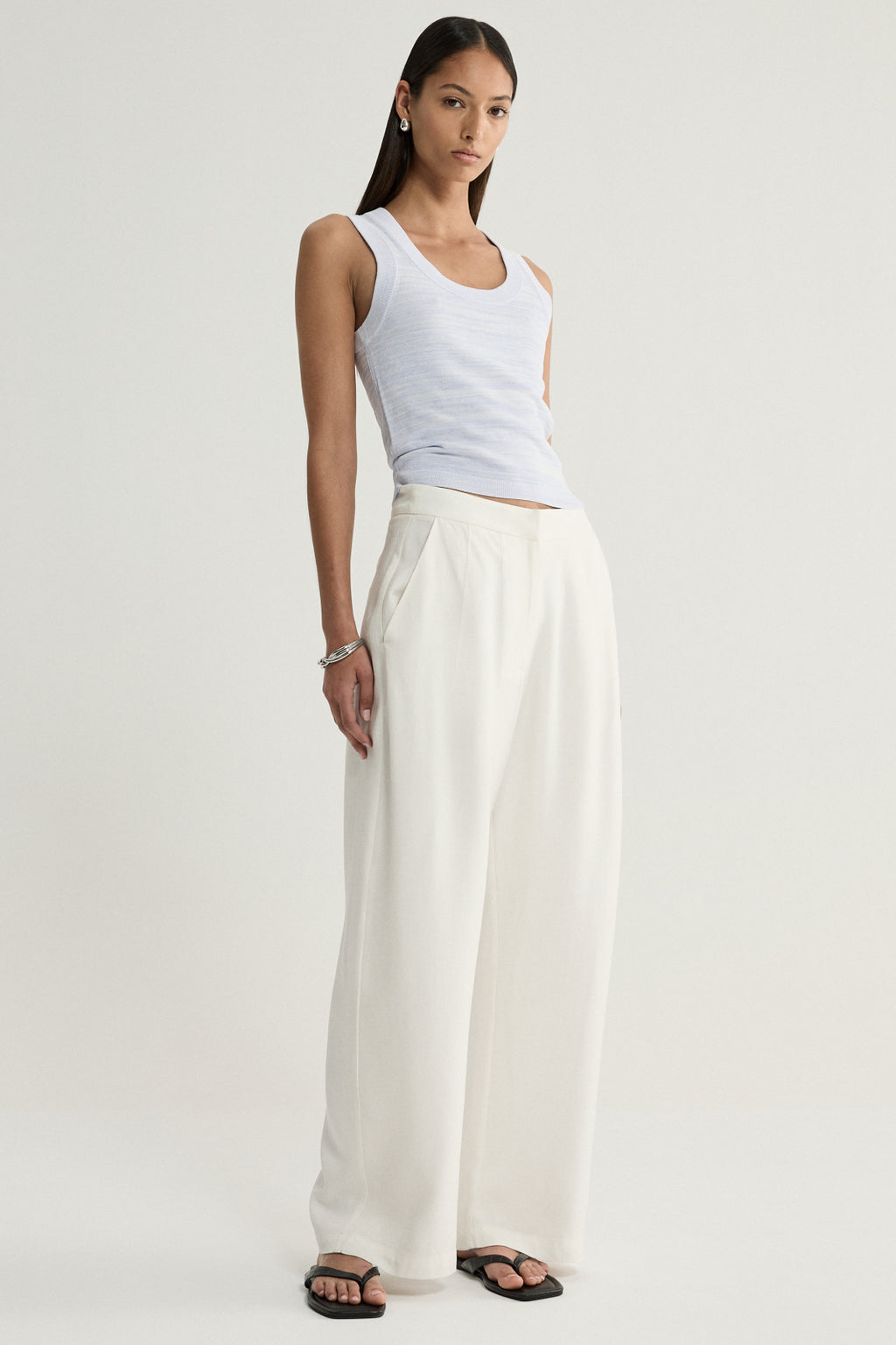 Celia Knit Top - Pale Blue Marle