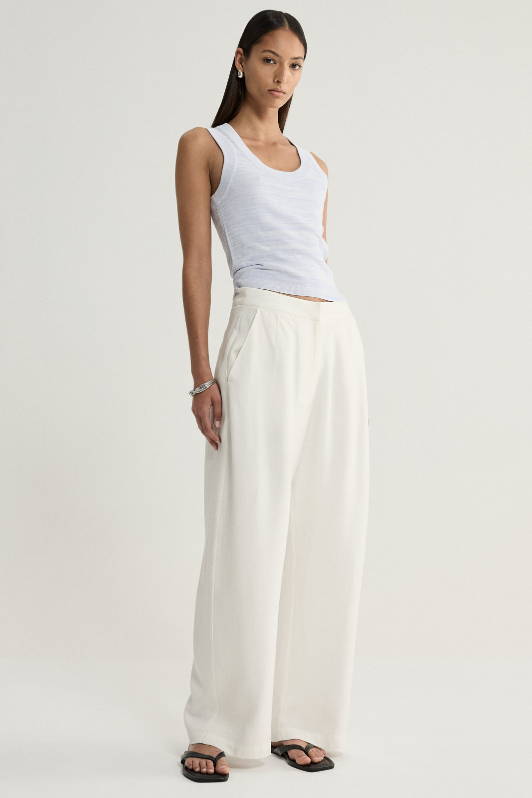 Celia Knit Top - Pale Blue Marle