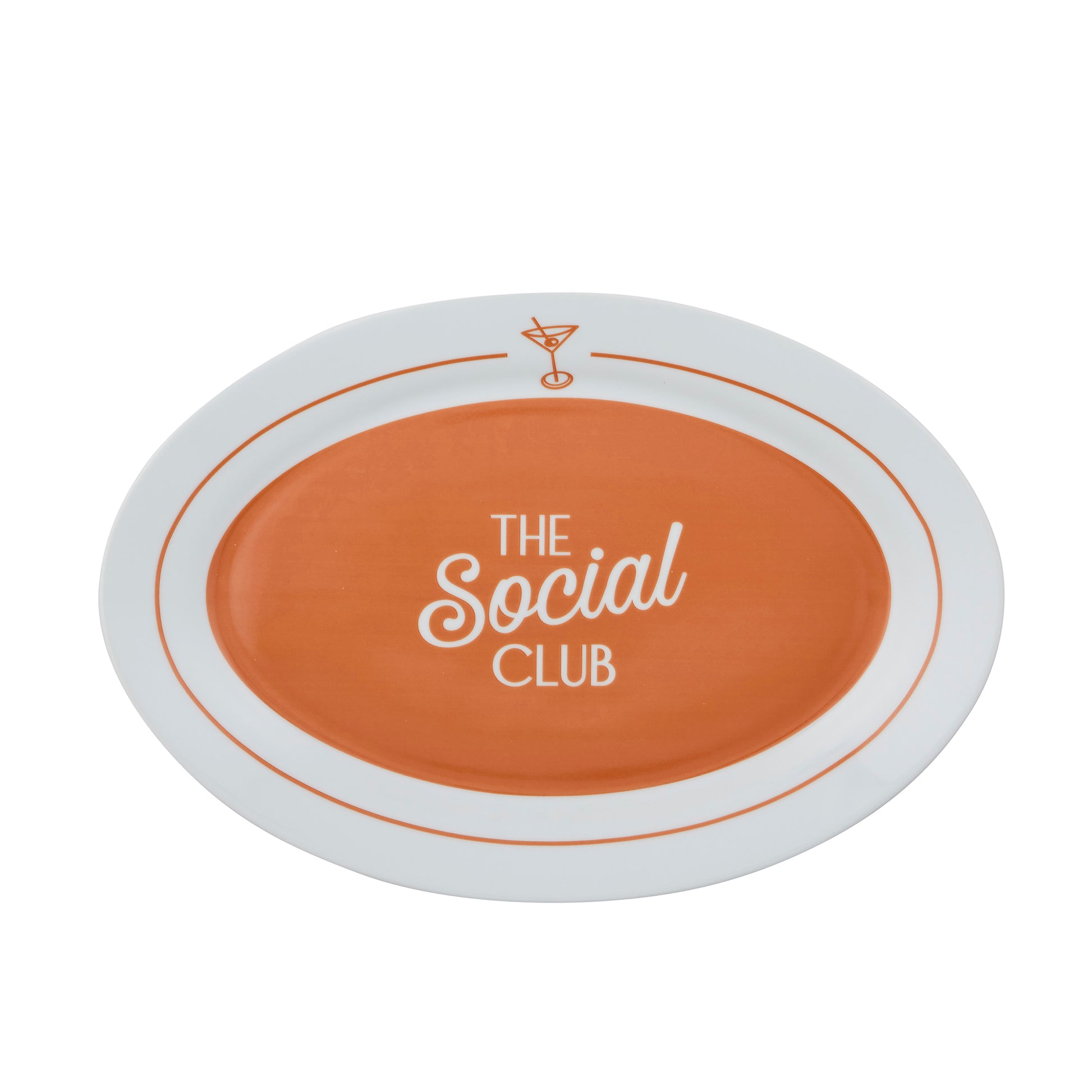 Social Cer Oval Platter