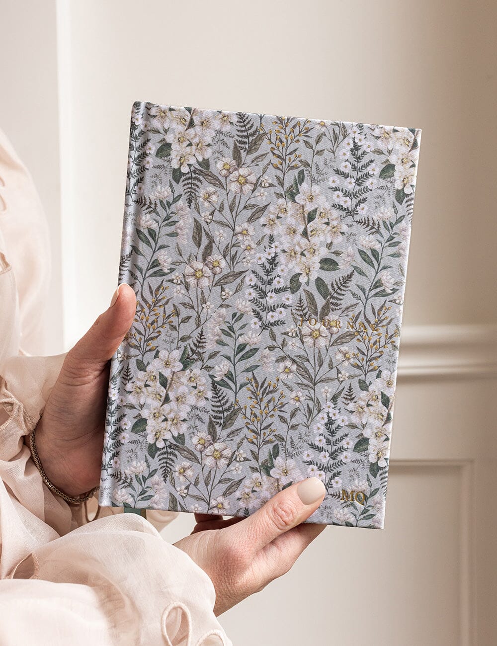 Linen Bound Journal - Ivory Garden (Bullet Journal)