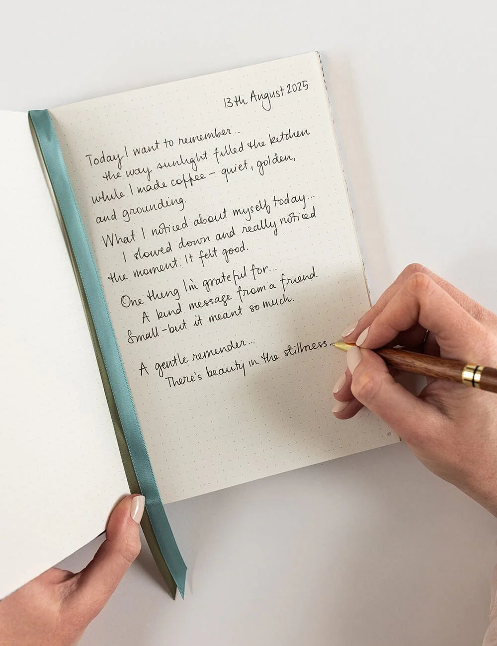 Linen Bound Journal - Ivory Garden (Bullet Journal)