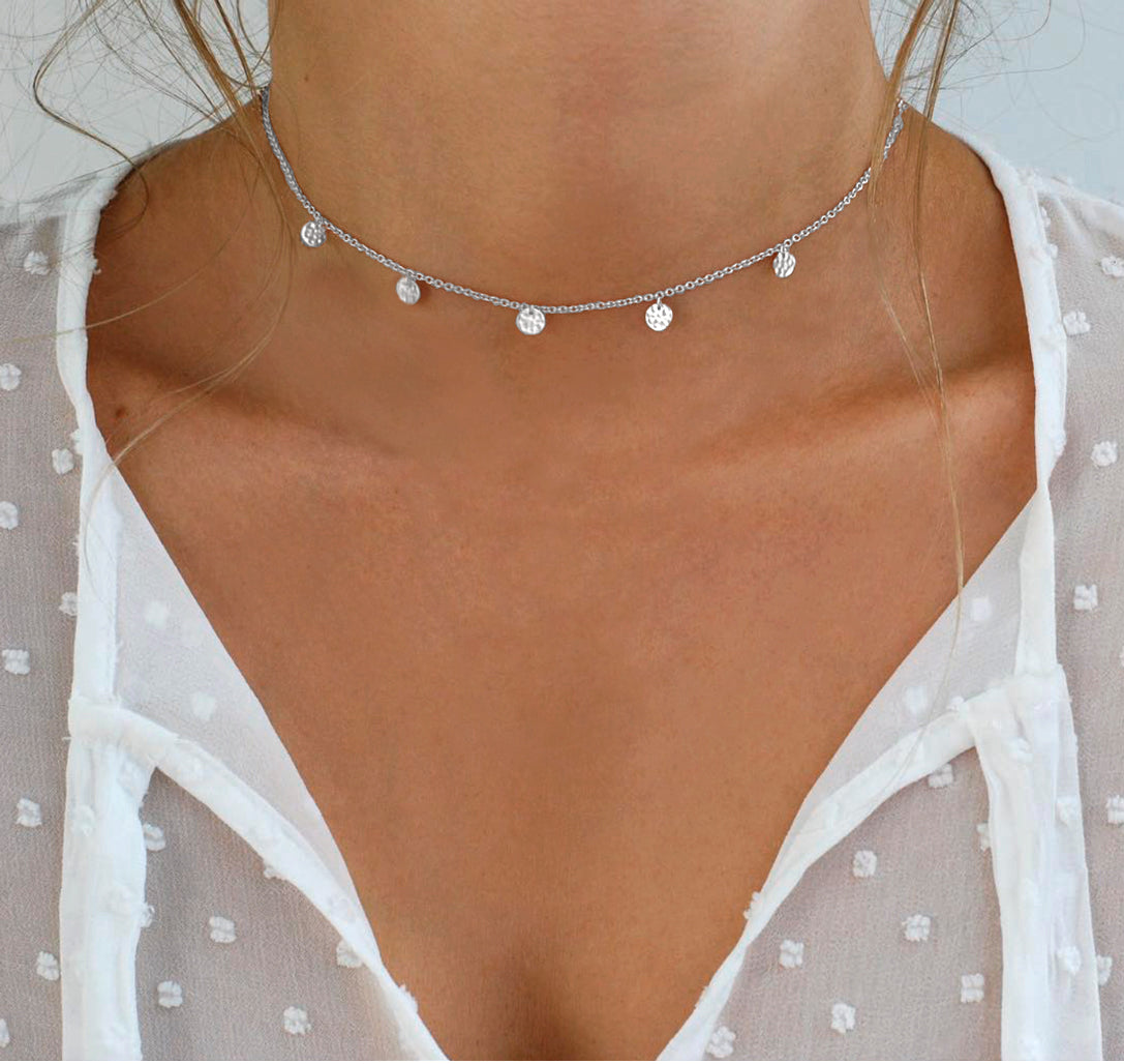 Grace Disc Choker - Silver