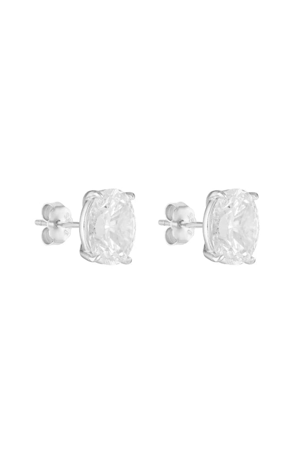 Oval Studs 2CT - Silver