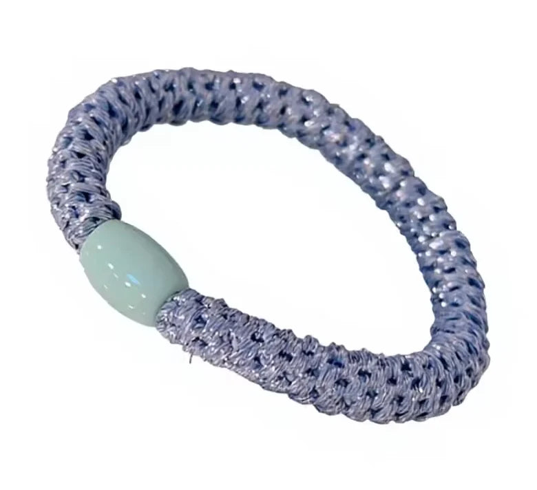 Woven Hair Ties - Shimmer Blue