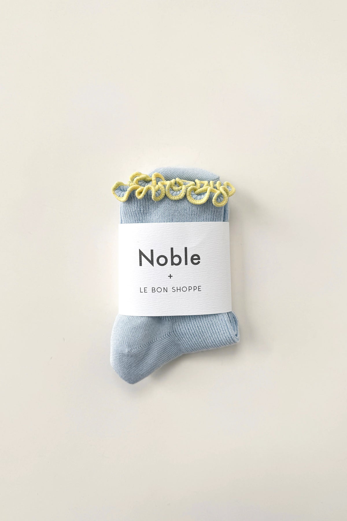 Petite Ruffled Modal Sock - Baby Blue/Butter