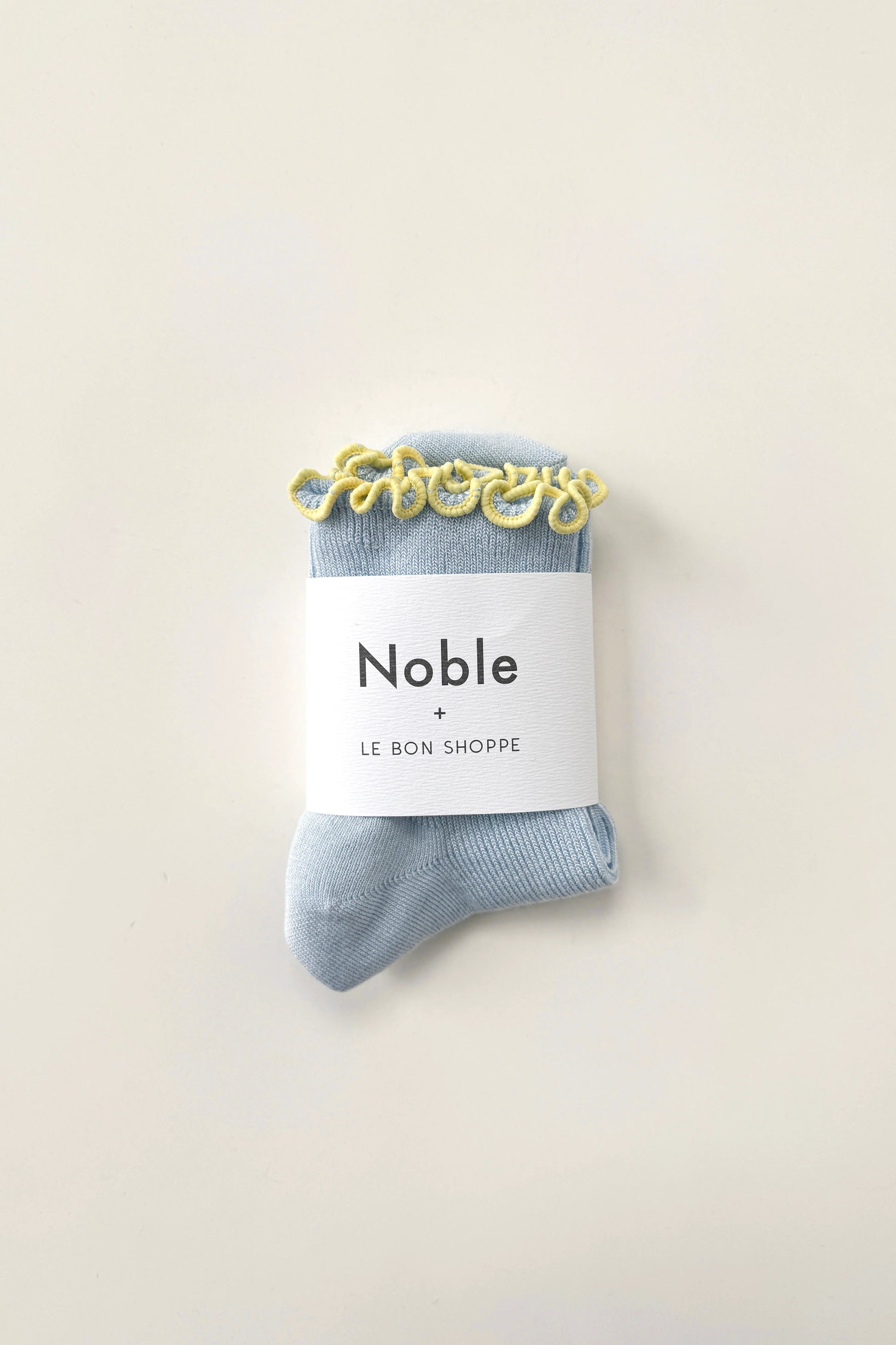 Petite Ruffled Modal Sock - Baby Blue/Butter