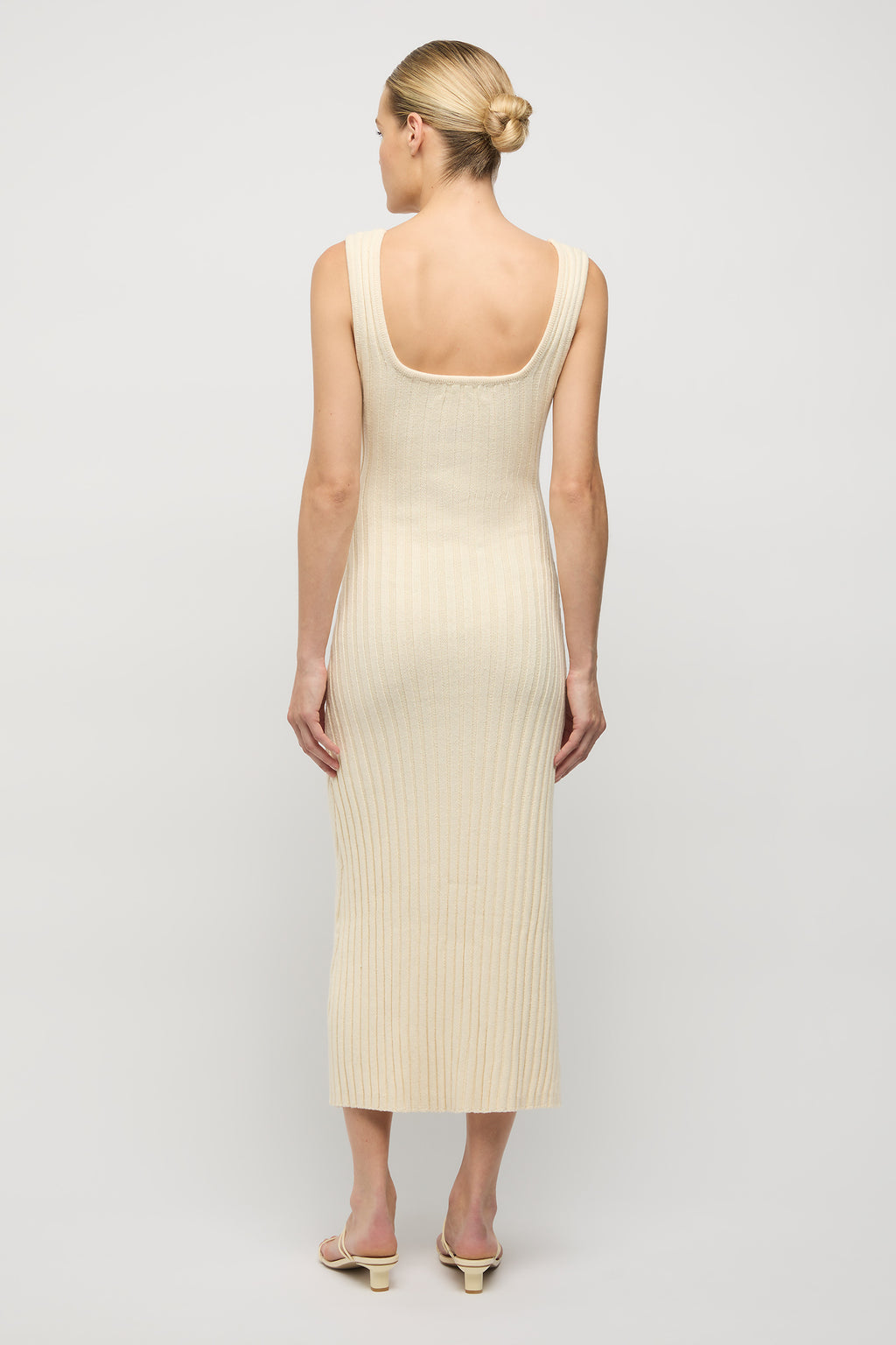 Rowan Square Neck Cotton Knit Dress - Natural