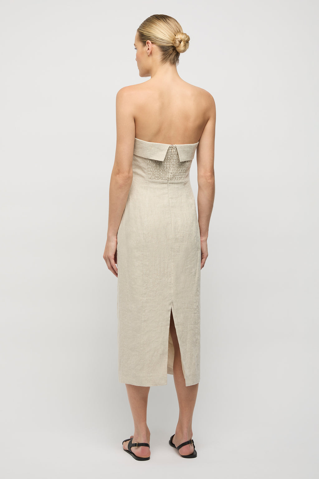 Jill Linen Midi Dress - Natural