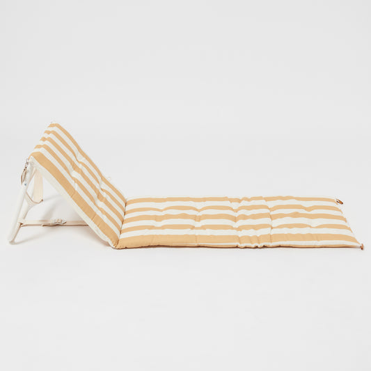 Reclining Beach Chair Mango Bay - Golden Mustard Stripe