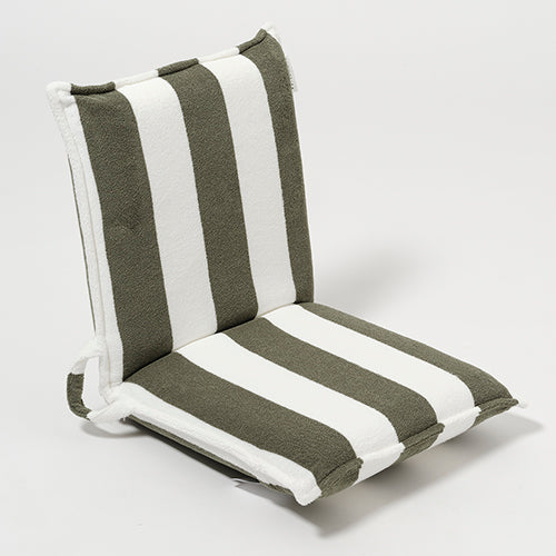 Terry Travel Lounger - The Vacay Olive Stripe