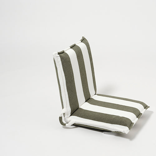 Terry Travel Lounger - The Vacay Olive Stripe