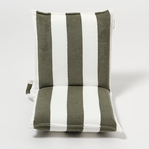 Terry Travel Lounger - The Vacay Olive Stripe