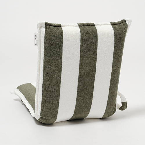 Terry Travel Lounger - The Vacay Olive Stripe