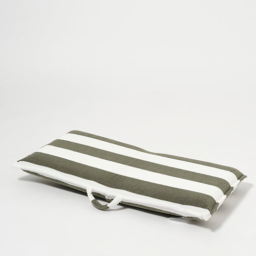 Terry Travel Lounger - The Vacay Olive Stripe