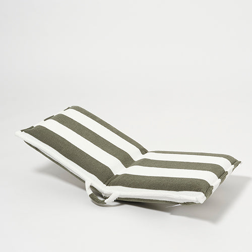 Terry Travel Lounger - The Vacay Olive Stripe