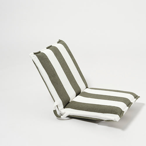 Terry Travel Lounger - The Vacay Olive Stripe