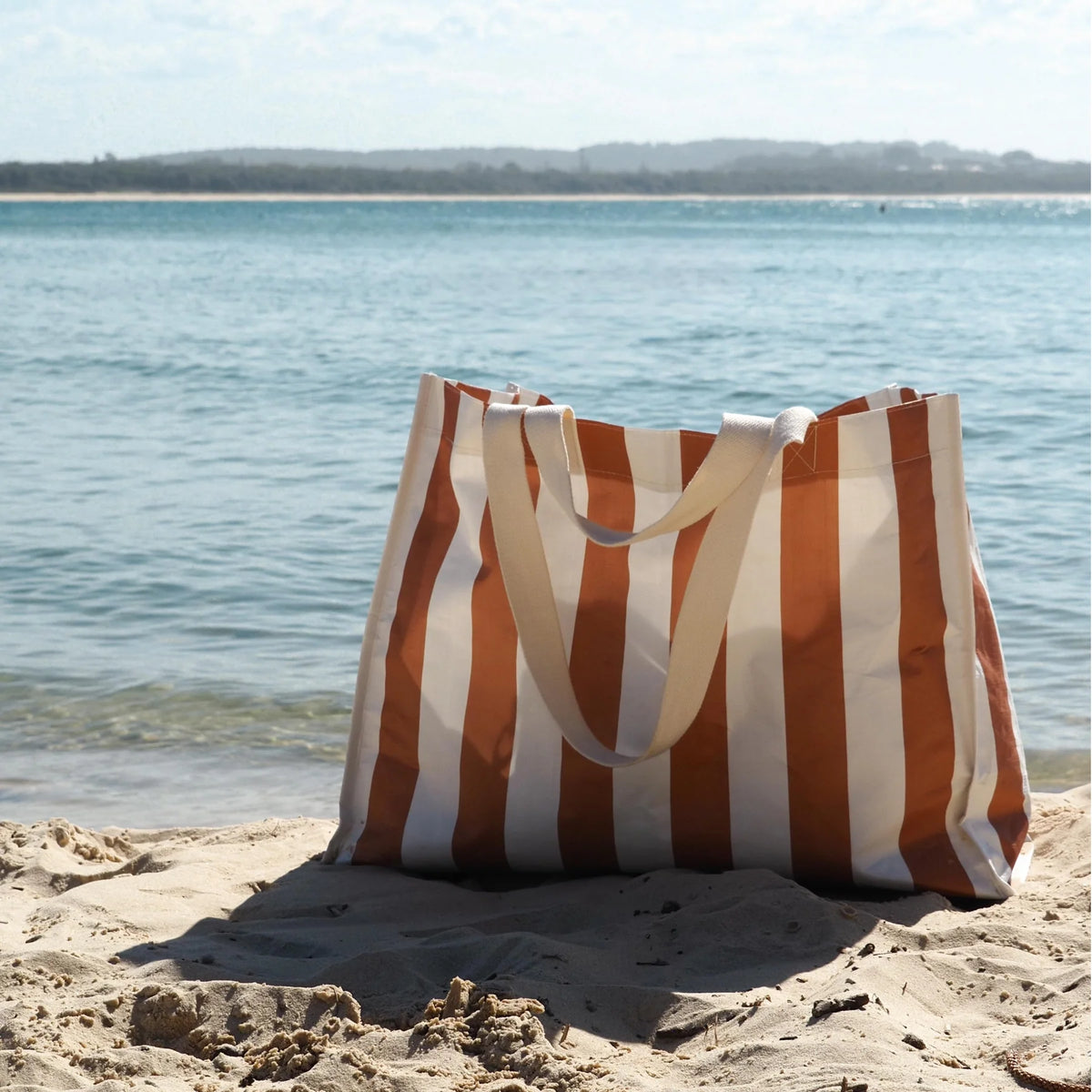 Carryall Beach Bag - Tierra Clay Bold Stripe