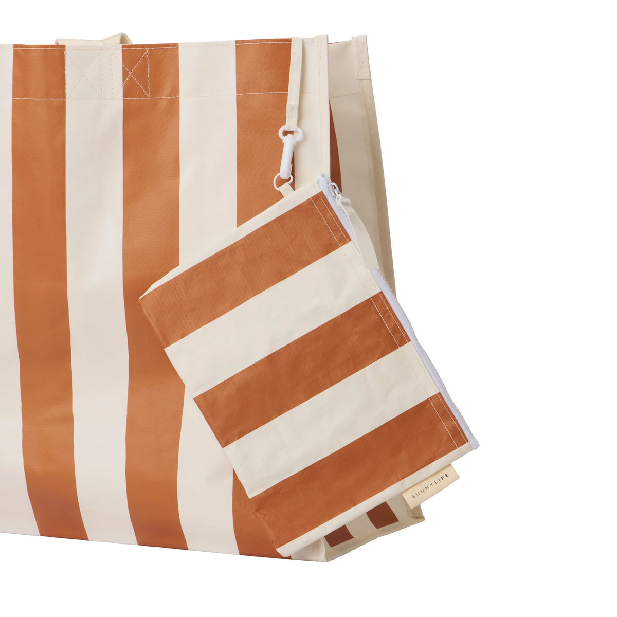 Carryall Beach Bag - Tierra Clay Bold Stripe