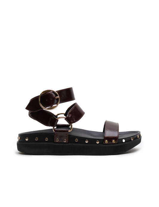 Studded Sandals - Black Cherry