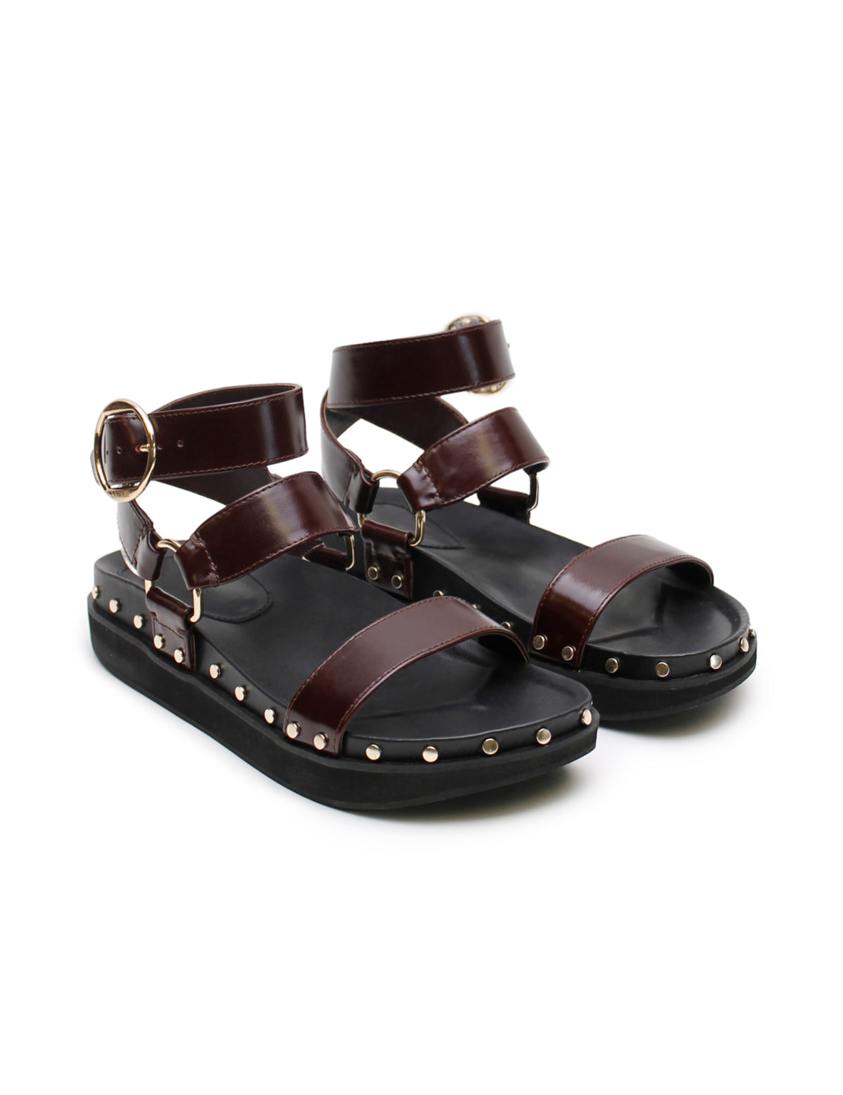 Studded Sandals - Black Cherry