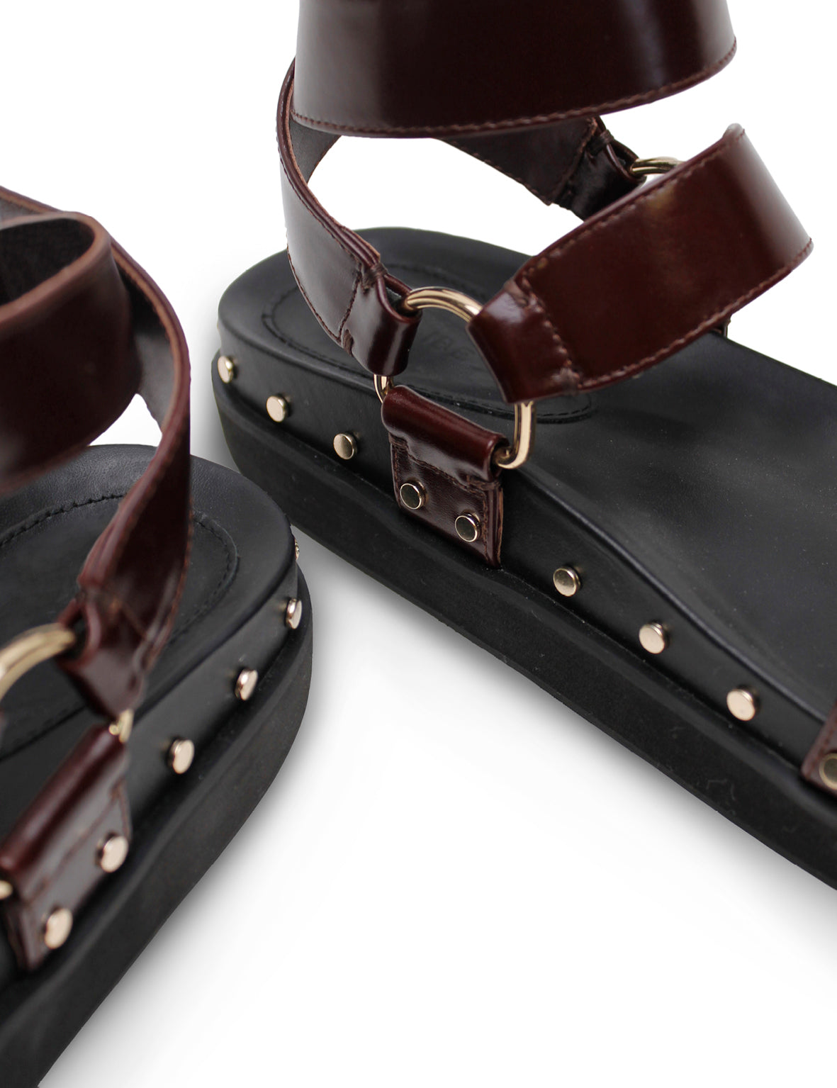 Studded Sandals - Black Cherry