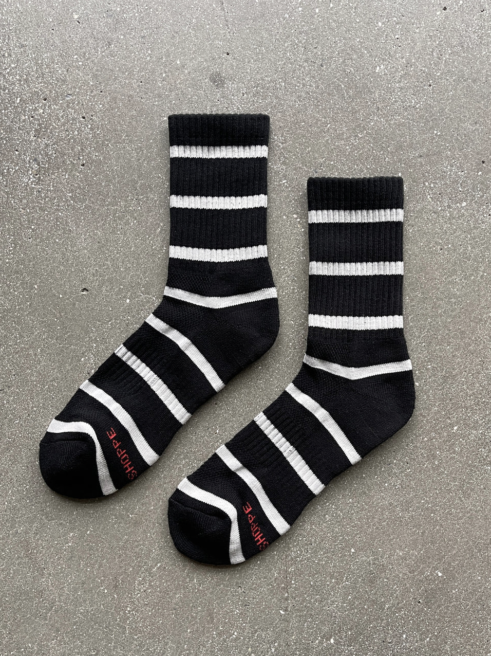 Striped Boyfriend Socks - Black