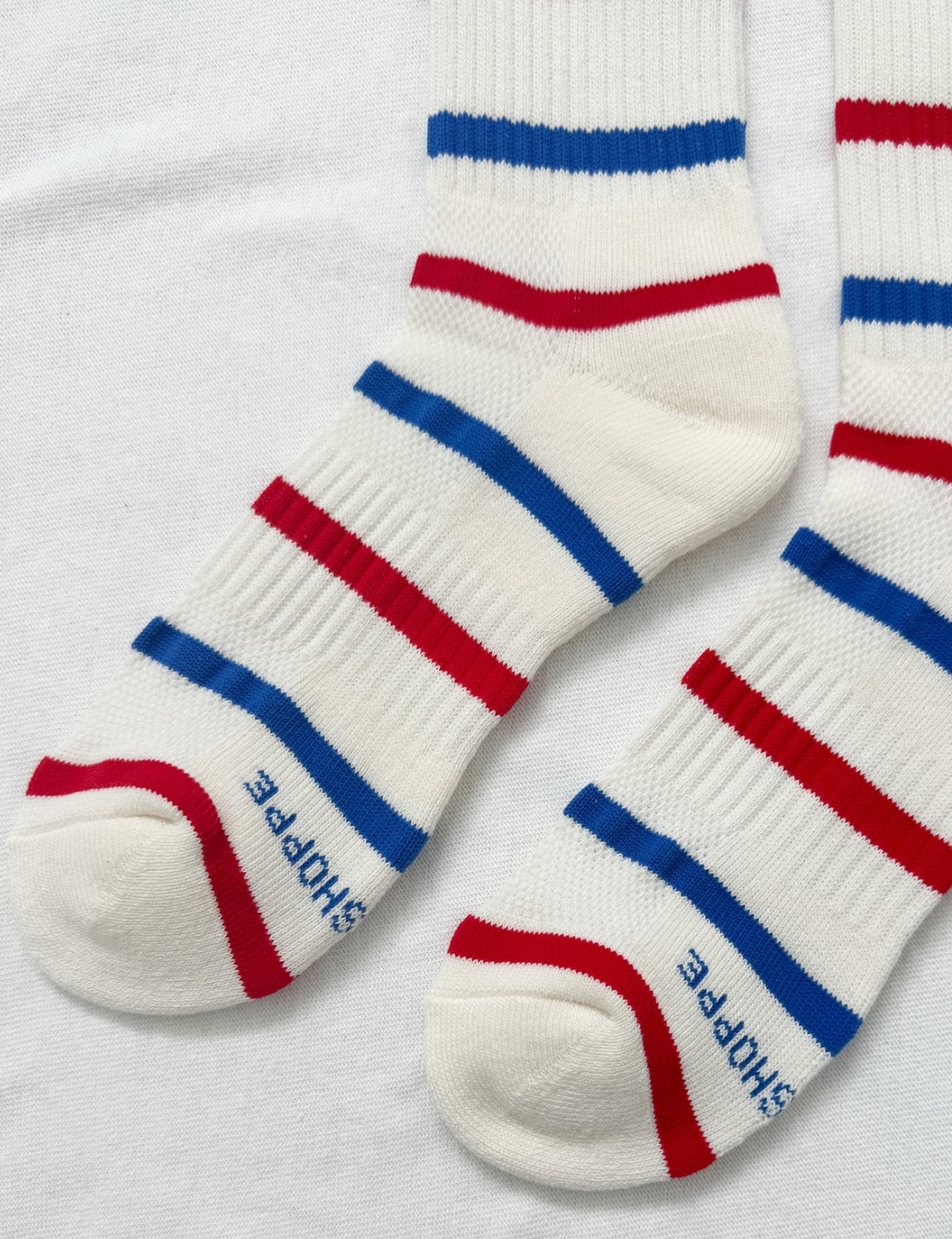 Striped Boyfriend Socks - Red, Blue Stripe