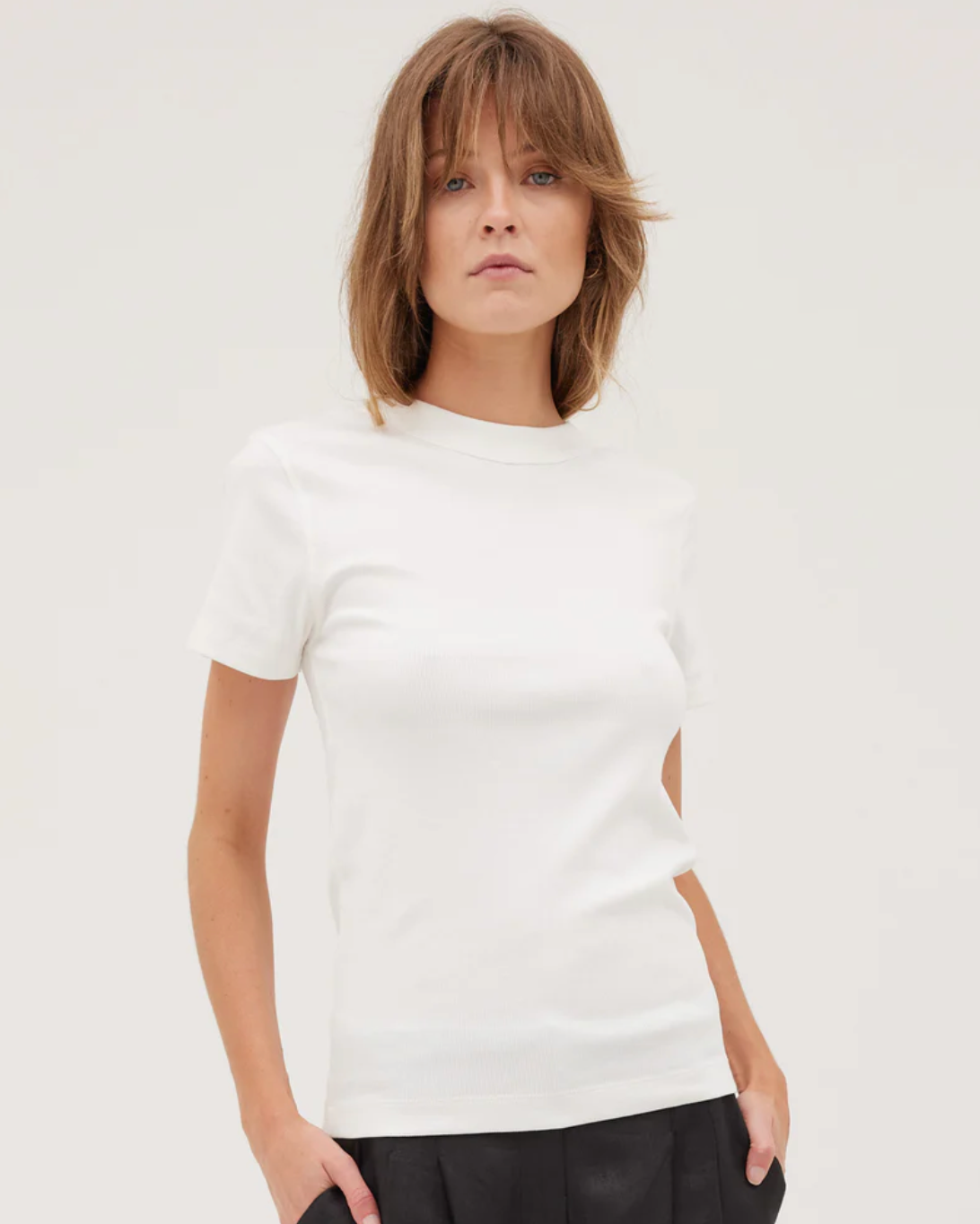 The Ribbed Tee - White