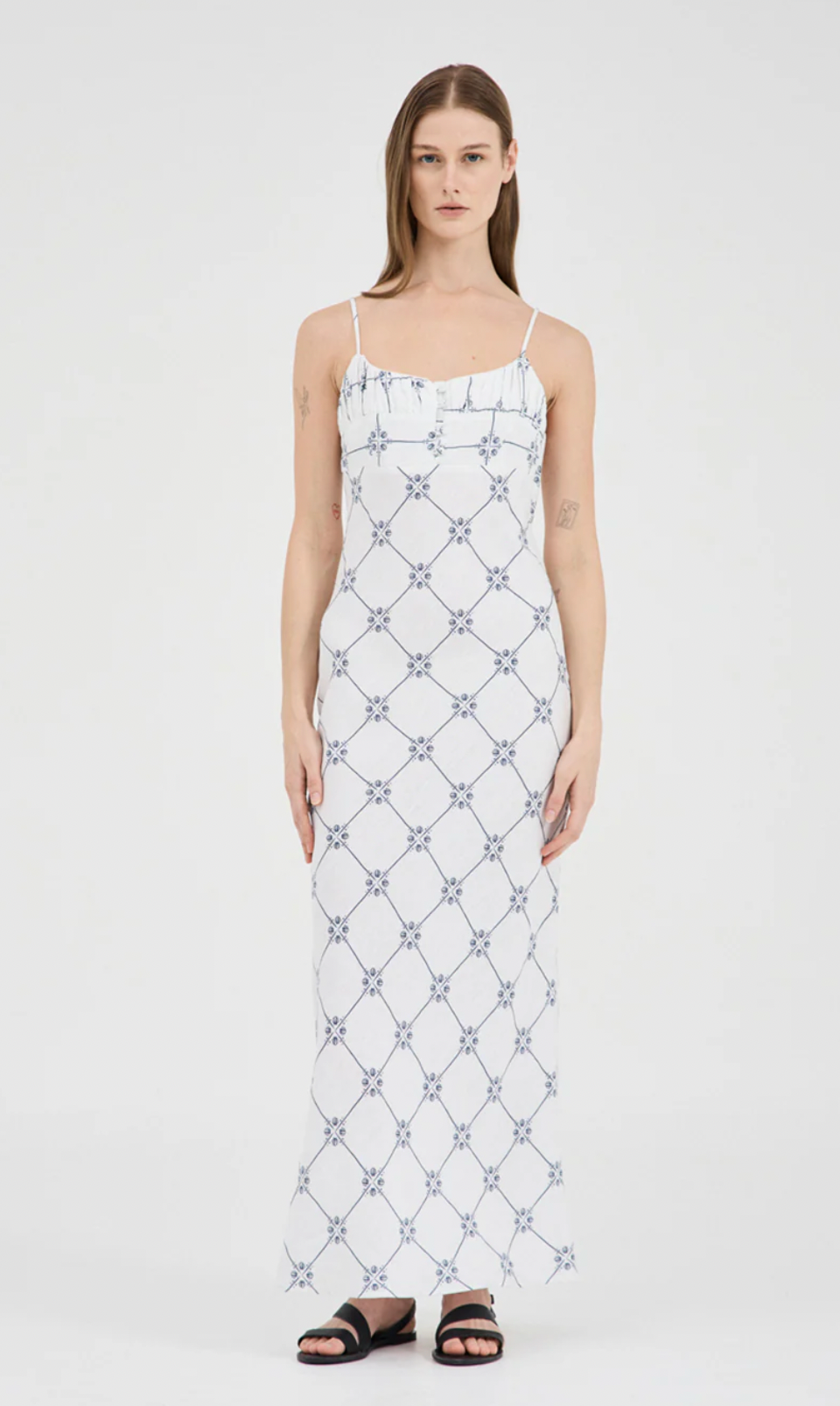 Seashell Linen Singlet Dress - Print