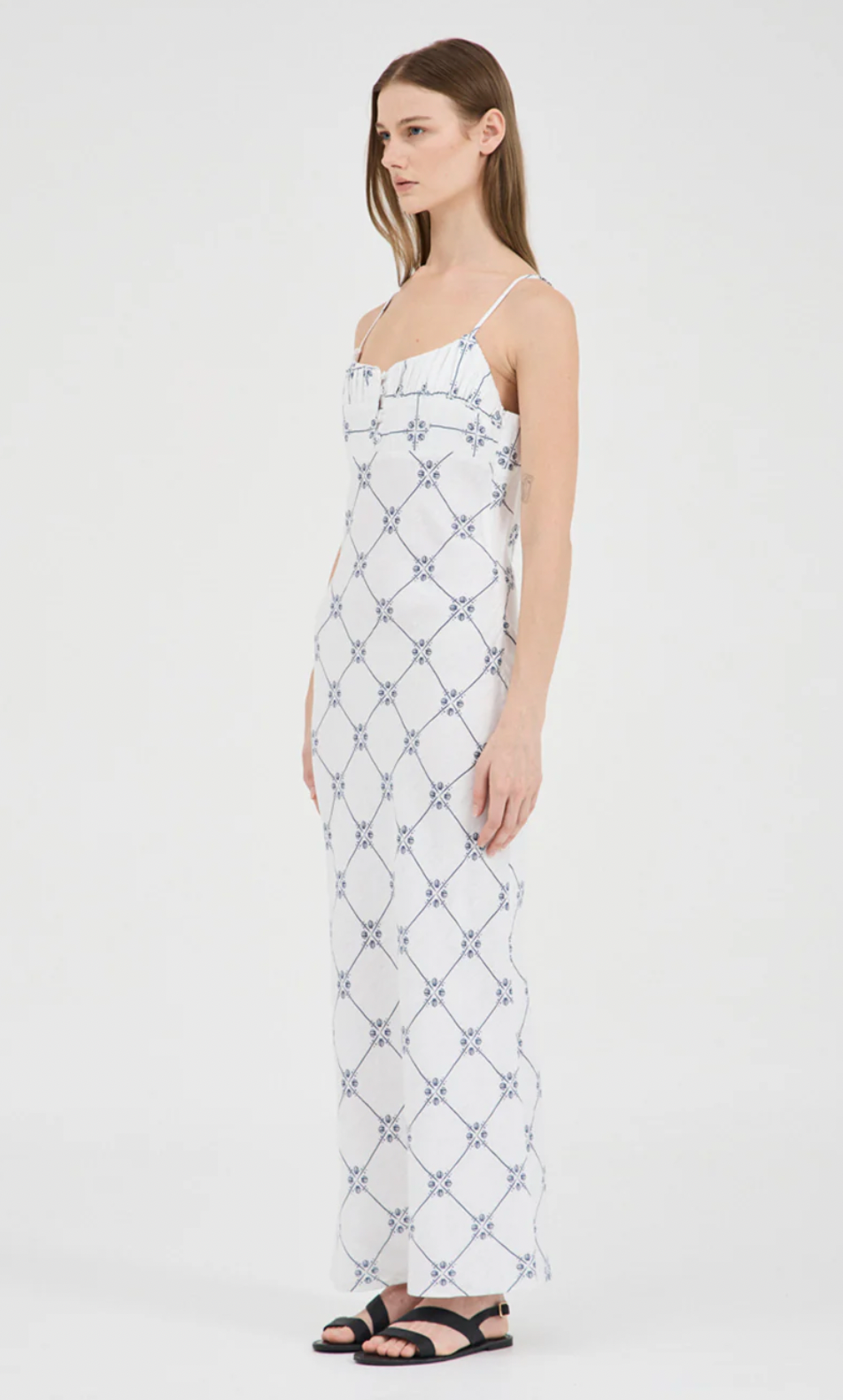 Seashell Linen Singlet Dress - Print