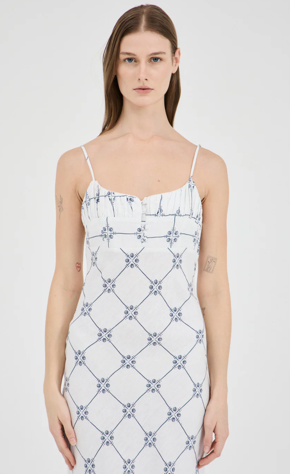 Seashell Linen Singlet Dress - Print