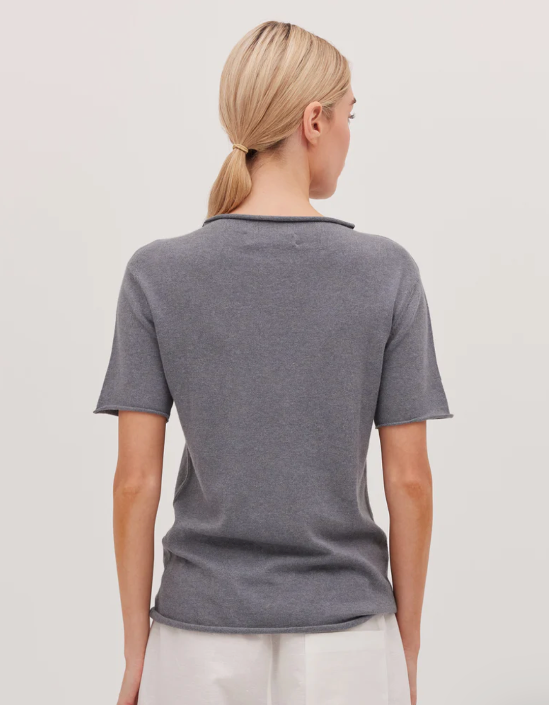 The Funnel Neck Tee - Slate