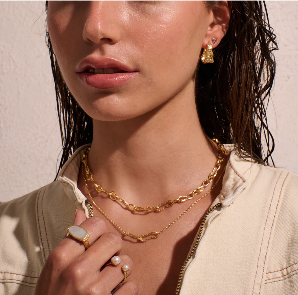 Eterna Interlink Necklace - 18KT Yellow Gold Plate