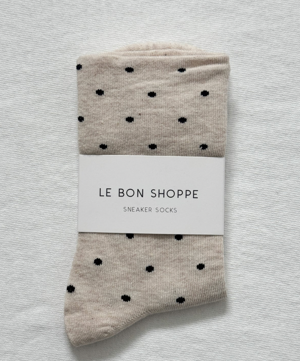 Sneaker Socks - Polka Dot Oatmeal