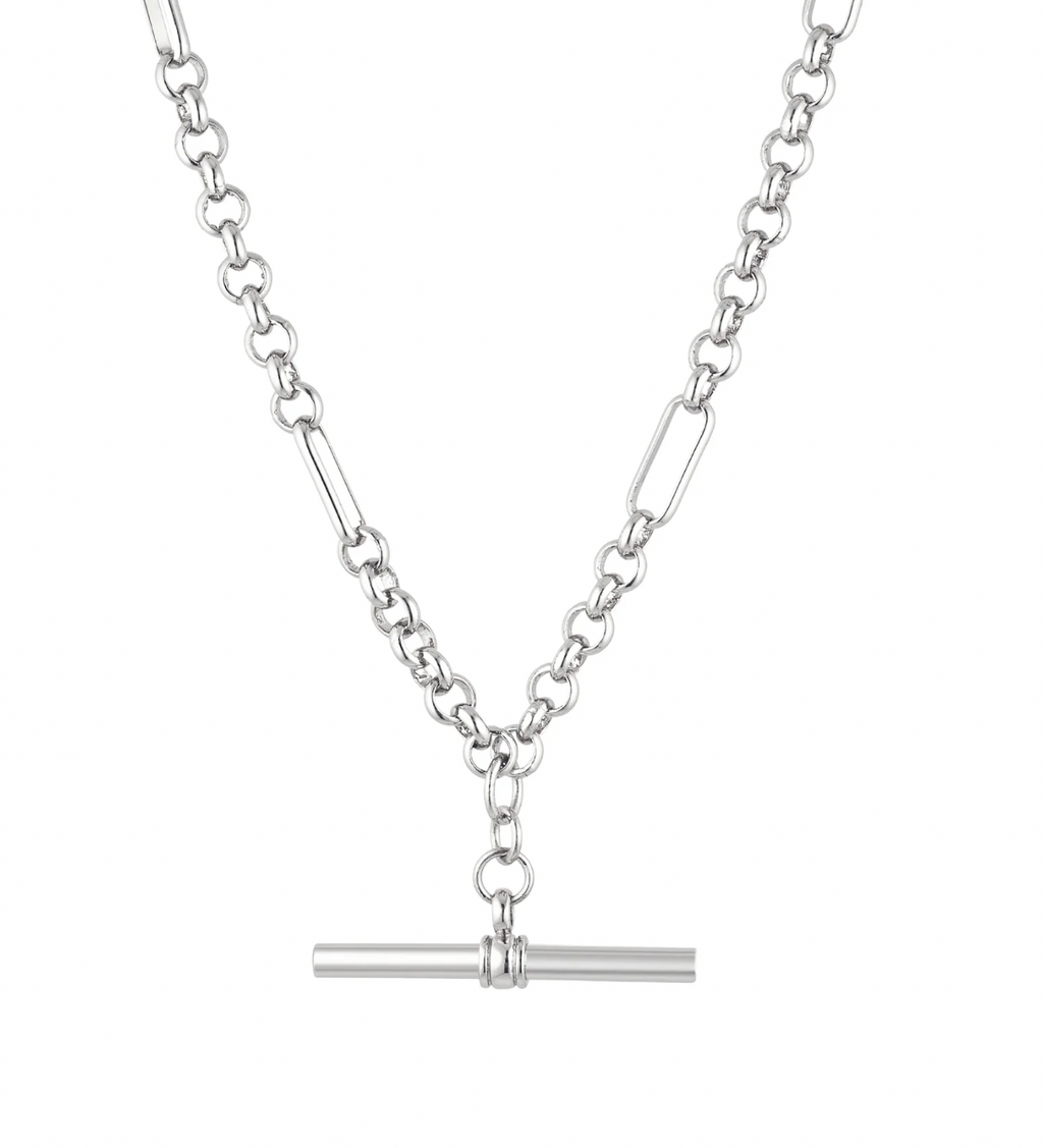 Heritage T-Bar Necklace - White Gold