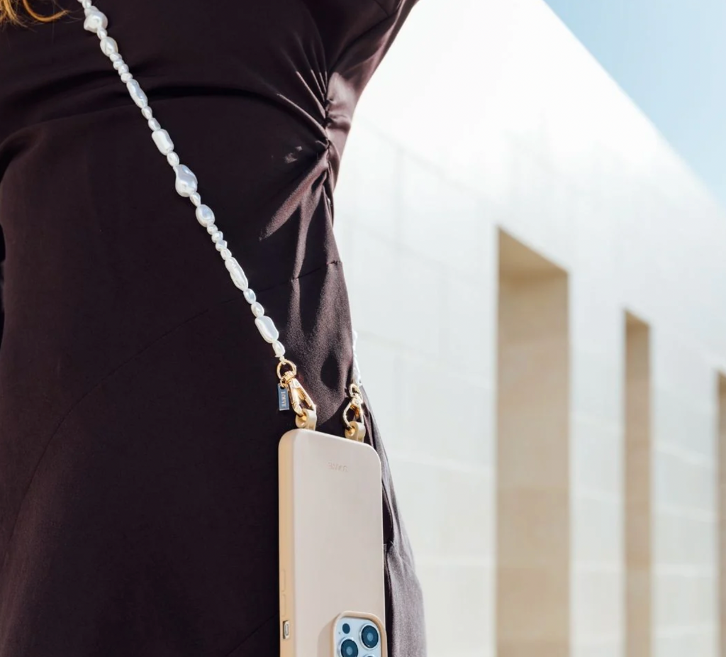 Moon Pearl Crossbody Phone Chain