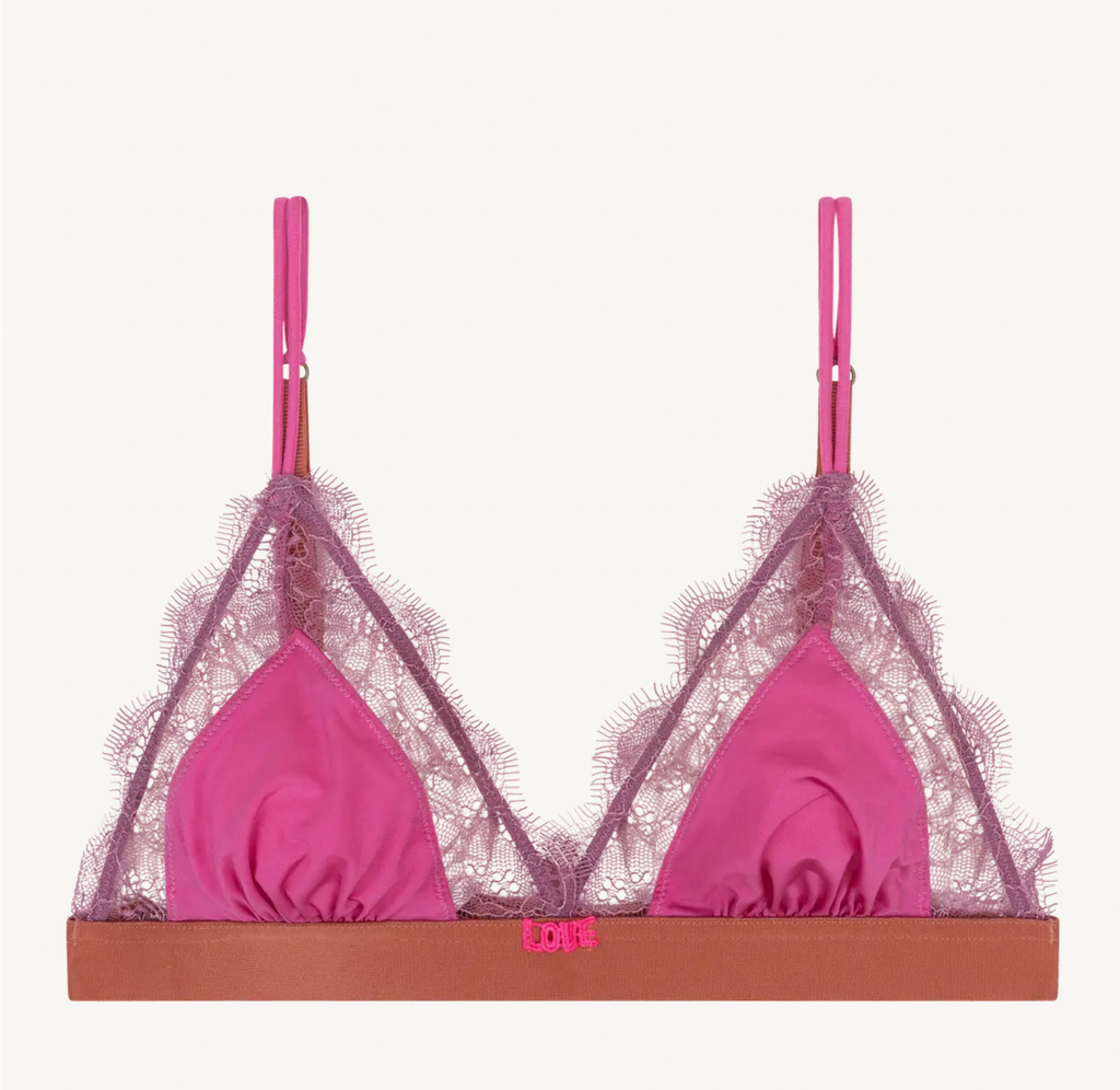 Love Lace Lace Bralette - Pink