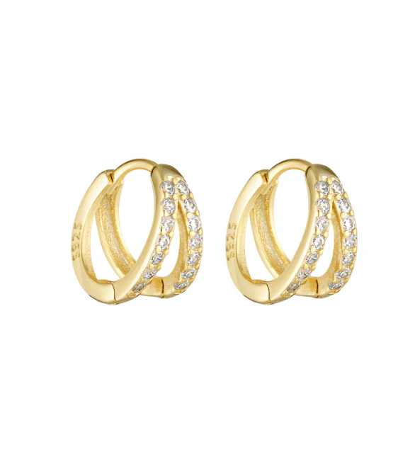 Double Angel Huggies - Gold/Clear