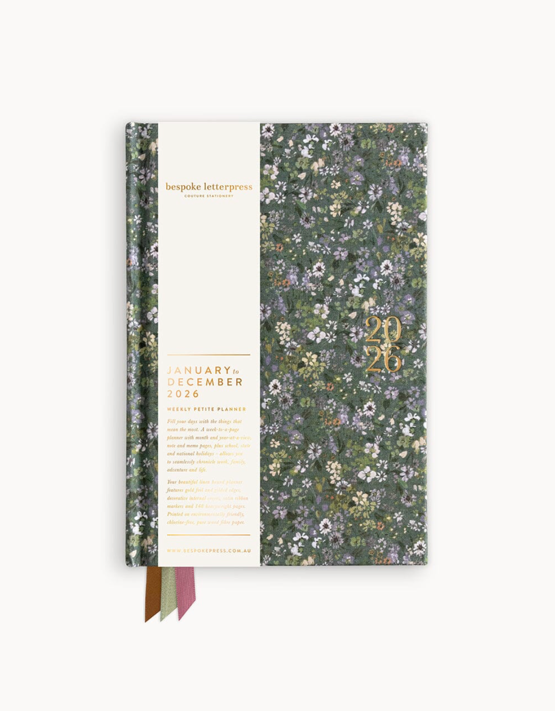 2026 Petite Linen Bound Planner - Summer Perennials