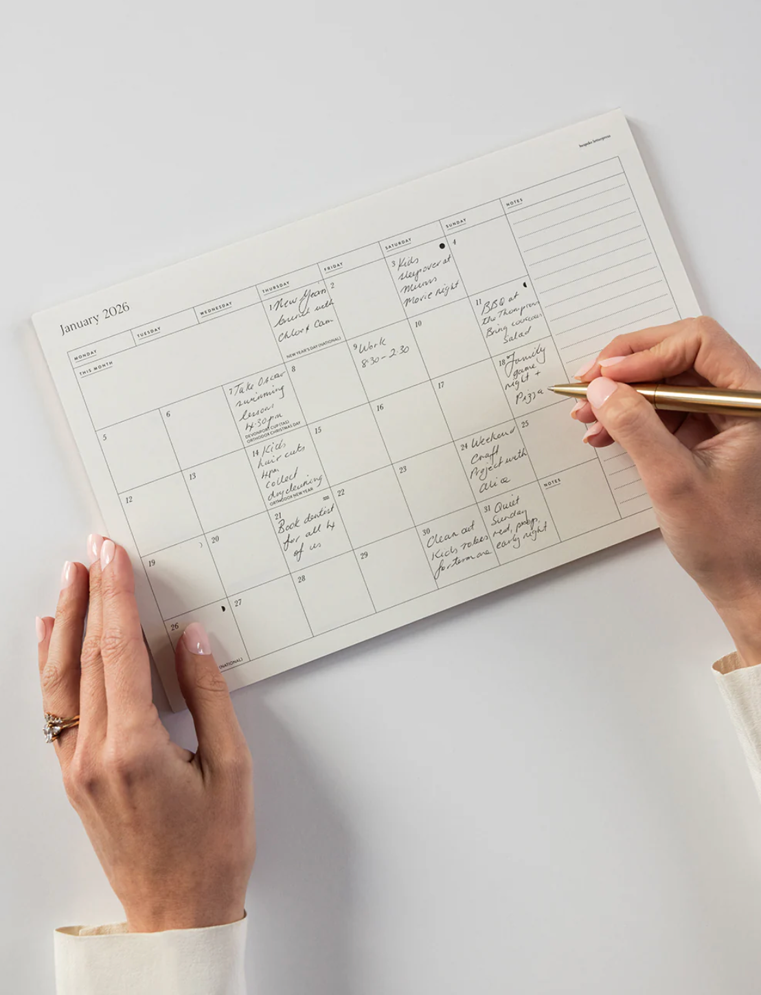 2026 Monthly Fridge Magnetic Calendar