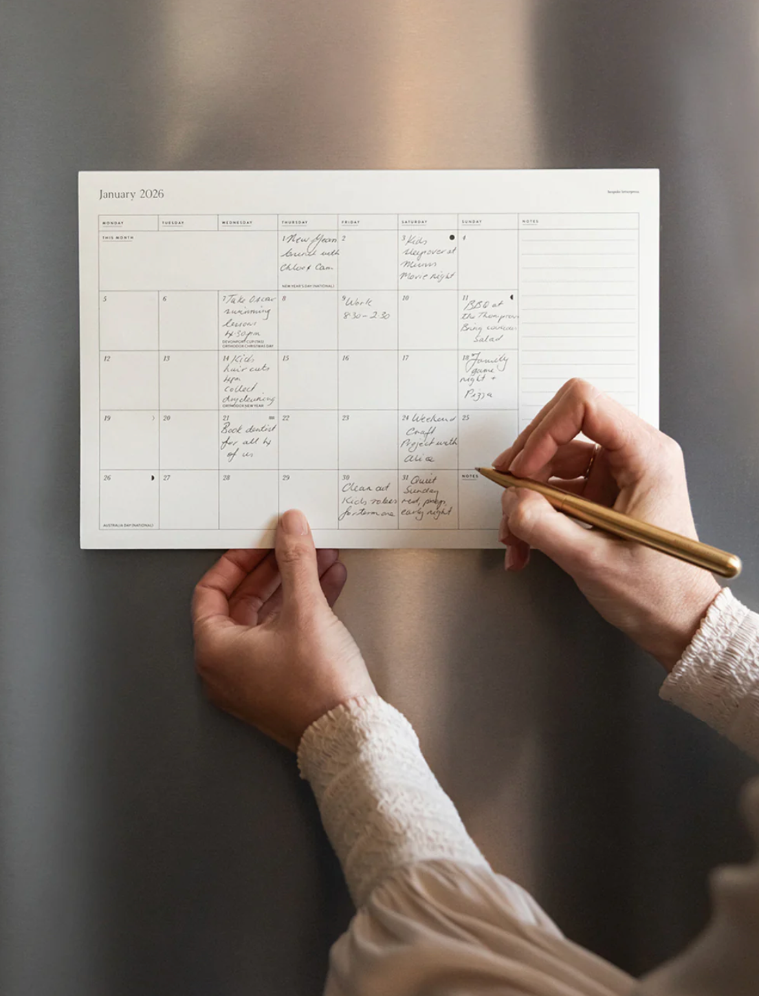 2026 Monthly Fridge Magnetic Calendar